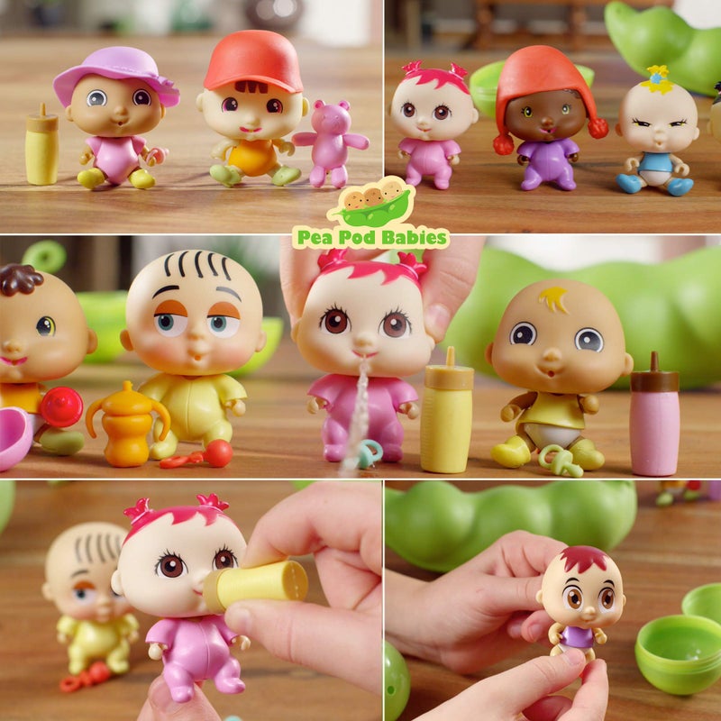 Nature Bound Pea Pod Babies Twenty Two Piece Little Traveler Playset - Collectible Mystery Surprise Toy with Mini Baby  Clothing  & Accessories - All in A Soft Pea Pod - Small Doll  Ages 3+ - Image 3